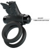 Pretty Love - Double Anneau Vibrant Avec Stimulateur Noir